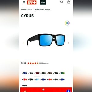 Spy Optic + CYRUS black sunglasses with mirrored Blue lenses